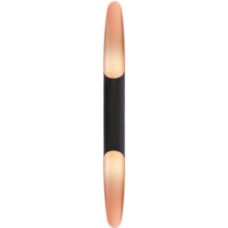 Apodis LED-væglampe, sort/pink, højde 80 cm, metal dæmpbar