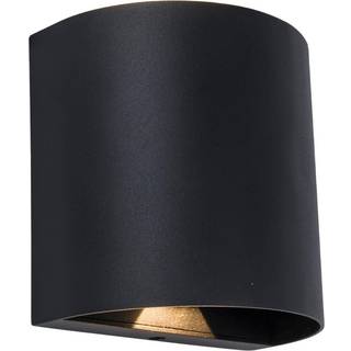LUTEC GEMINI BEAMS rund udendørs LED væglampe, up/down, 2 lyskilder, H11 cm, IP54, sort