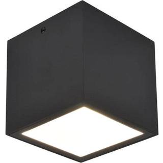 LUTEC GEMINI udendørs LED loftlampe, H8,5 cm, IP65, sort
