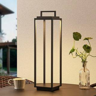 Lucande LED udendørslampe Elaja, sort, genopladeligt batteri, USB, dæmpbar
