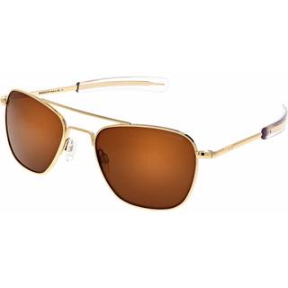 Randolph Engineering Unisex AF236 Gold 23k Outlet solbriller Metal Guld Brun Firkantet Normal
