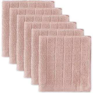 Bleg mauve solid vinduesrude Terry Dishcloth Set/6