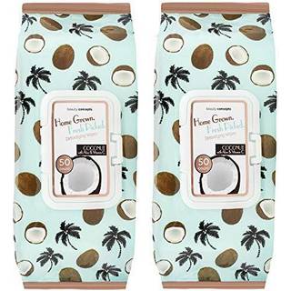 B.C. Beauty Concepts Makeup Remover Wipes - Gentle Facial Wipes for Easy Makeup Removal 100 Count (Pack of 2) Coconut med Aloe & C -vitamin C