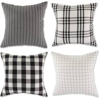 Dii Asst Dii Black Farmhouse Pillow Cover 18x18 tommer 4 stykke