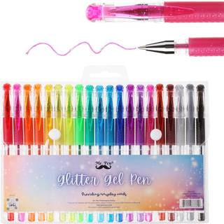 Mr. Pen-glitter gelpenner forskellige farver 20 stk glitterpenner glitter gelpenner til voksen farvel?gning neon gel kuglepen