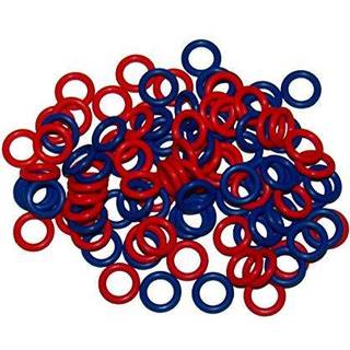 (100 pakke) Soft Stitch Ring Markers Red & Blue (lille st?rrelse til n?lest?rrelser 0-8 til strikning/h?kling/osv.)