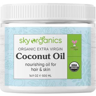 Sky Organics Organic Extra Virgin Coconut Oil For Hair & Skin 100% Pure & Cold Pressed USDA Certified Organic for at fugte blødgøre og nærende 16
