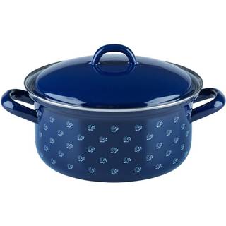 Riess Country Dirndl Kasserolle 18 cm / 1,5 L - Emaille - Weiß,Blau