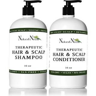 Zatural Natural Neem Shampoo & Conditioner Kit Sundhed Soothing & Healing for Sensative Scalp & Hair Nourish & Repair (16oz shampoo & 16oz balsam