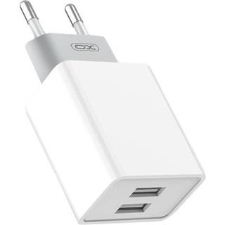 oplader XO L65, 2x USB + USB-kabel (hvid)