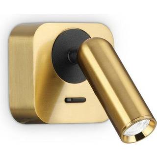 Ideallux Ideal Lux LED-vægspot Bean, messingfarvet, bredde 7 cm Bean, Messing/guld, Stue/spisestue, Metal, Moderne