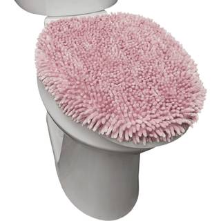 Sohome Spa Step Luxury Plush Chenille Shag Machine Washable Ultra Soft Standard Toilet L?g Cover 18.5 """" X19.6 """" Blush