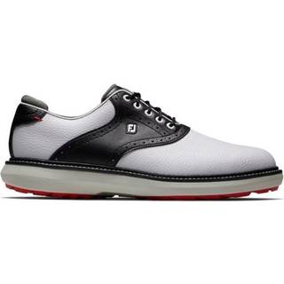 FootJoy Traditions Vandtætte Herre Golfsko Uden Spikes - White/Black/Grey - Str. 40 Normal