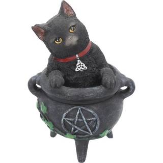 Schwarze Katze in Hexenkessel 12cm