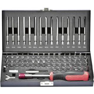 TOOLCRAFT HT02183 820952 Bitsæt 75 dele Kærv, Unbrako,