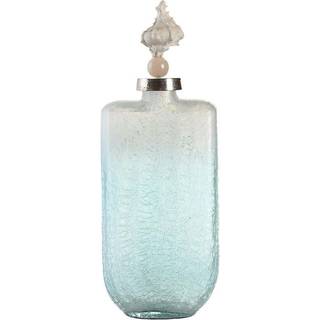 Vase DKD Home Decor Blå Aluminium Krystal Skal Middelhavet 9 x 17 x 43 cm