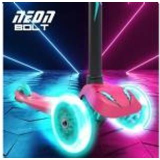Yvolution: Tre-hjul cykelscooter med lys - Pink