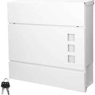 ECD Germany moderne design brevkasse med avisrum 37x10,5x36,5cm pulverlakeret