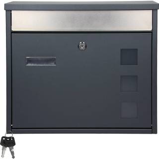 ML Design Postkasse med aviskammer, typeskilt og visningsvindue, 36x31.5x11.5