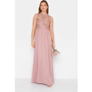 Lts Tall Blush Pink Lace Chiffon Maxi Dress 22 Lts | Tall Women's Maxi Dresses