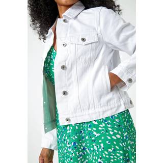 Roman Roman White Petite Denim Jacket