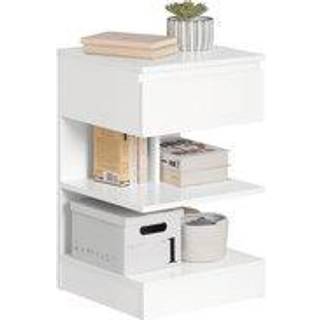 SoBuy Ophængt sengebord, Svævende natbord i hvidt design