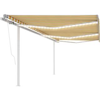 Markise M. Led-Lys + Vindsensor 3X2,5 M Automatisk Blå + Hvid - Gul og hvid / 6 x 3.5 m