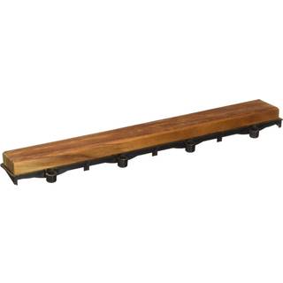 Bare indretning Bare-WF2013 EZ Loop Ends Side Trim Piece Interlocking Flooring i Solid Teak Wood Brown 8 Count