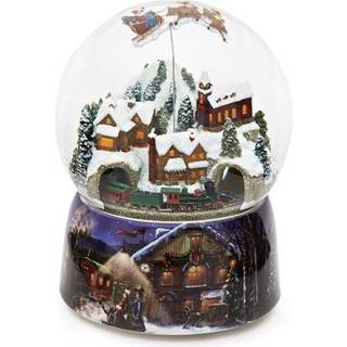 Roman 37753 Glitterdomes Snow Globe 150mm Musical med julemanden i sl?de 8 tommer