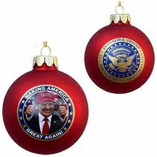 Kurt Adler pr?sident Donald Trump Glass Ball Ornamenter (Make America Great Again (80mm))