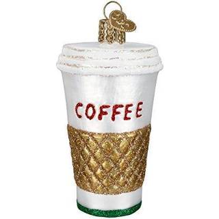 Old World Christmas Coffee Cup and Teas Glass bl?st ornamenter til juletr?