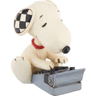 Enesco Jim Shore Peanuts Snoopy Typing Miniature Figurin 3 tommer Multicolor