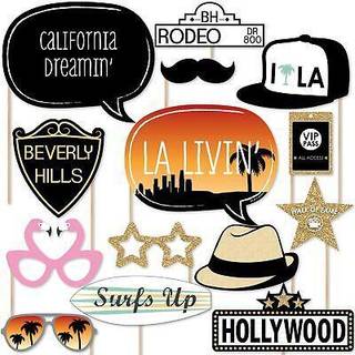 Big Dot of Happiness La Livin - Hollywood California Party Booth Props Kit 20 Count