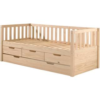 Børneseng med opbevaring FRITZ sæt 90×190/200 cm – natur