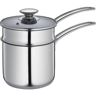 Kchenprofi K2370602814 Dobbelt kedel/Bain Marie Set med glasl?g 5,5 """" S?lvs?lv