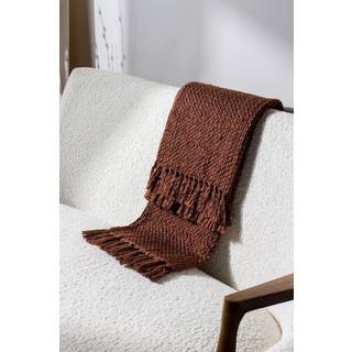 HÖEM HÖEM Chestnut Morni Woven Fringed Throw