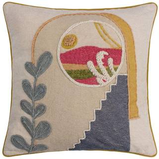 Furn 100% Bomuld Chamae Chevron Blomster Tasselled Pude50x50cm