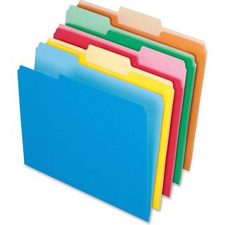 Farvede filmapper 1/3 sk?ret top fanebrev lyser?d/lyserosa 100/kasse