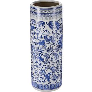 Oriental m?bler 24 """" Blomsterbl? & hvid porcel?ns paraplystand