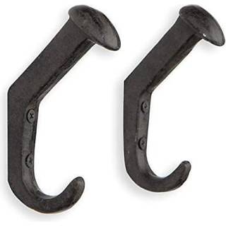 Rustik tilstand Slack Wall Mount Cast Iron Hooks Coat H?ndkl?det Bag Hat Hanger Multiuse Entryway Railroad Spike Rack Black Set p? 2