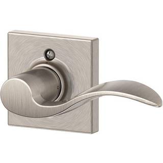 Schlage Accent Lever med Collins trim ikke -drejningslås i satin nikkel - højrehåndet - F170 ACC 619 Col RH