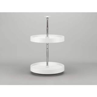 Rev-A-Shelf 18 """" Full Circle Dual Tier Lazy Susan Organizer til ?verste hj?rnev?gskabe Plastik Hjem Roterende opbevaringshylder Hvid 2062-18-11-