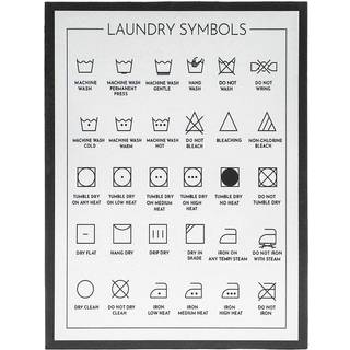 Juvale indrammet vaskeri symboler v?gkunst l?rred vaskerumsindretningskilt (12 x 16 in)