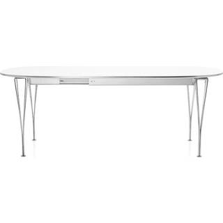 Fritz Hansen - B620 Superellips Utdragbart, Laminat, Svart, Svart pulverlack - Spiseborde - Bruno Mathsson - Sort - Metal/Træ