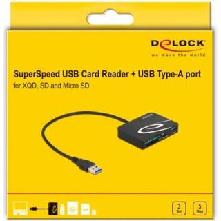 Delock USB-A 3.0 kortlæser - XQD/SD/Micro SD - Sort