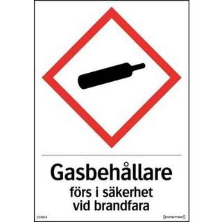 Skilt, Gasbeholdere til lager Hårdplast, 105x148 mm