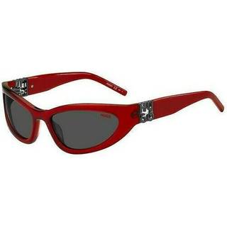 Briller med styrke i rødt acetat med 3D-monogram