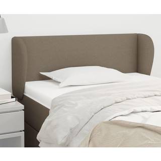 Sengegavl Med Kanter Stof - Gråbrun / 93 x 23 x 78/88 cm