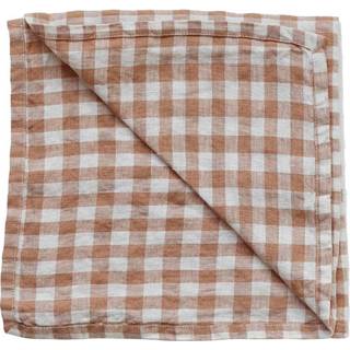 Tell Me More Gingham ternet hørserviet 45x45 cm Biscuit