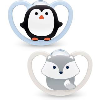 NUK Space Sut 0-6mdr 2-Pak - Pingvin & Ulv